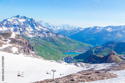 View from the Grande Motte glacier