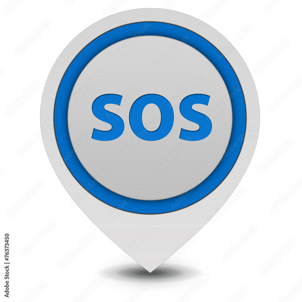SOS pointer icon on white background SOS pointer icon on white background