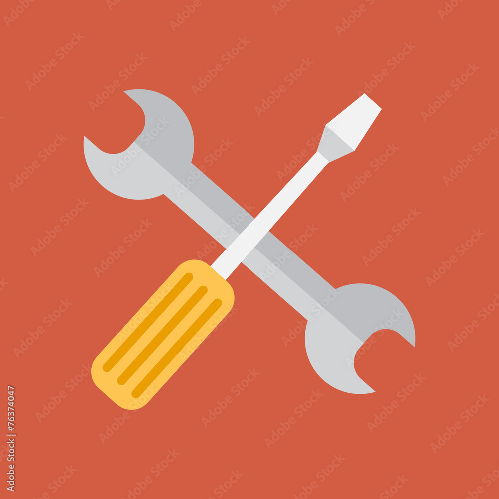 Repair tools icon. Technological instrument. Flat design. Repair tools icon. Technological instrument. Flat design.