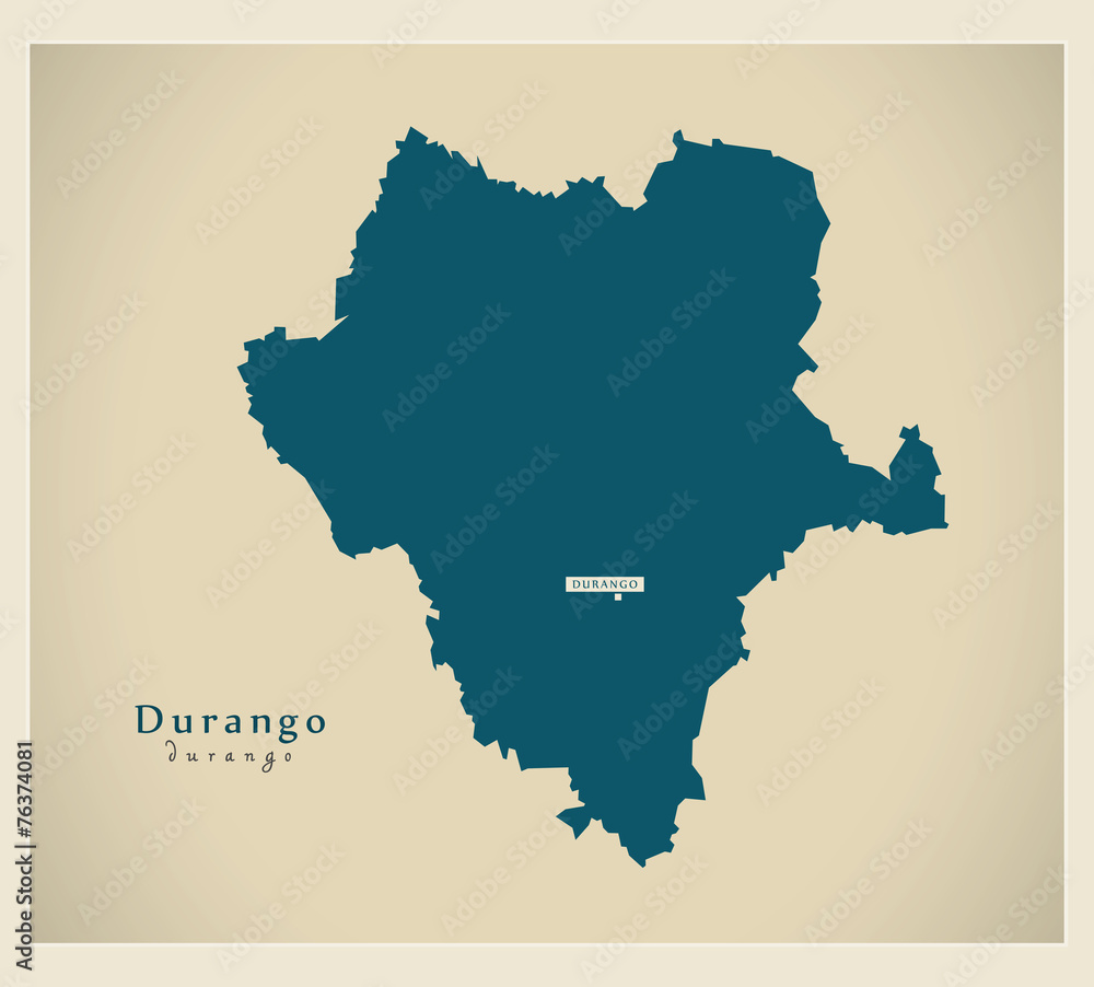 Naklejka premium Modern Map - Durango MX