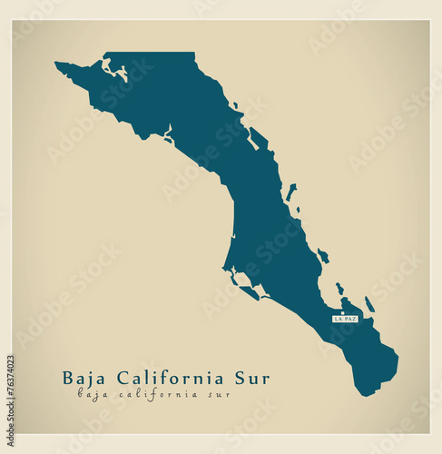 Modern Map - Baja California Sur MX photo