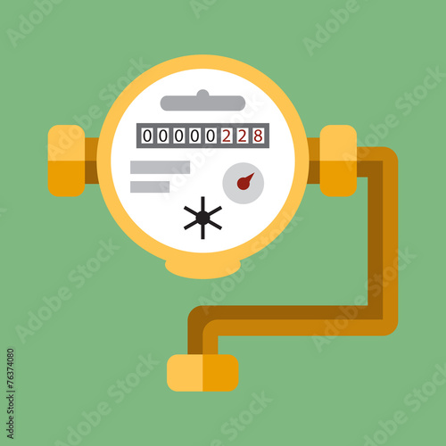 Water meter. Vector flat icon