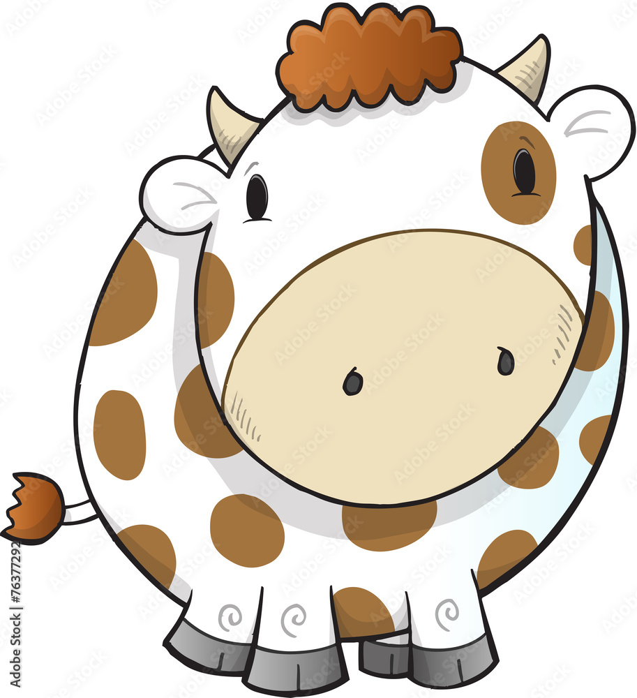 Cute Farm Cow Vector Illustration Art Cute Farm Cow Vector Illustration Art
