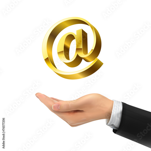 3d hand holding email symbol