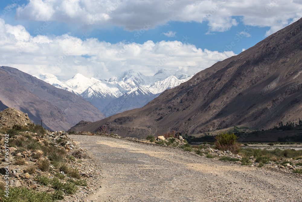 Tajikistan. Pamir highway. Road to the clouds