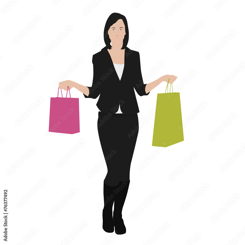 Vector drawing women with shopping bags Vector drawing women with shopping bags