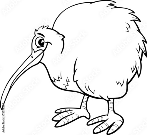 kiwi bird cartoon coloring page