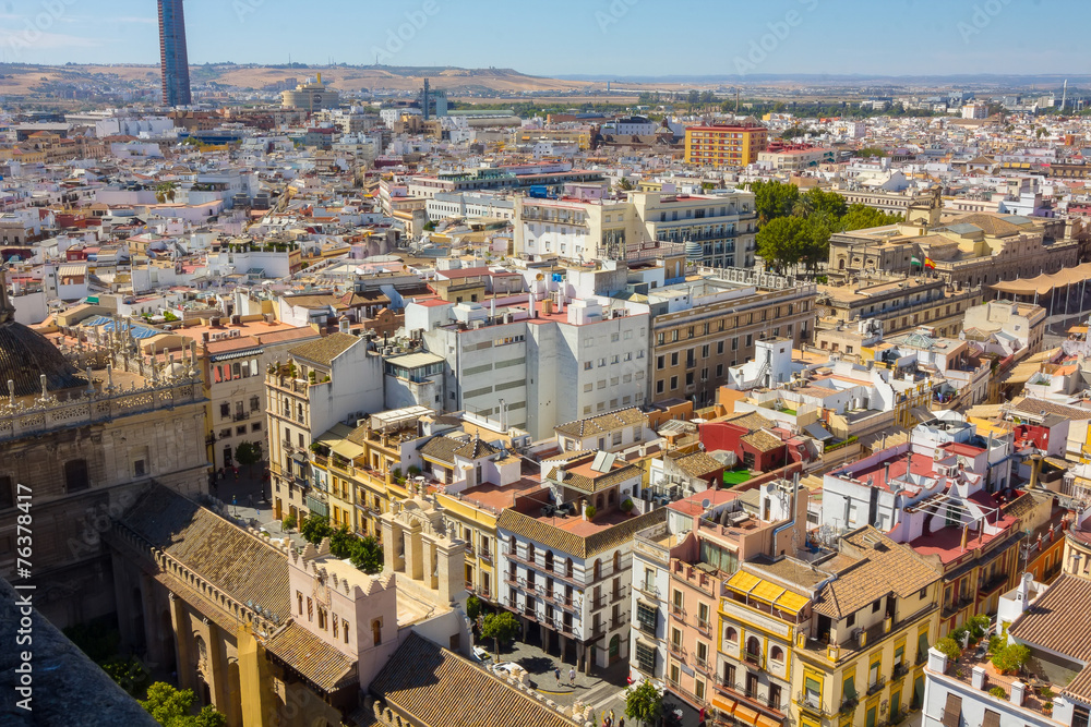 Aerial view of the city of Seville, Spain