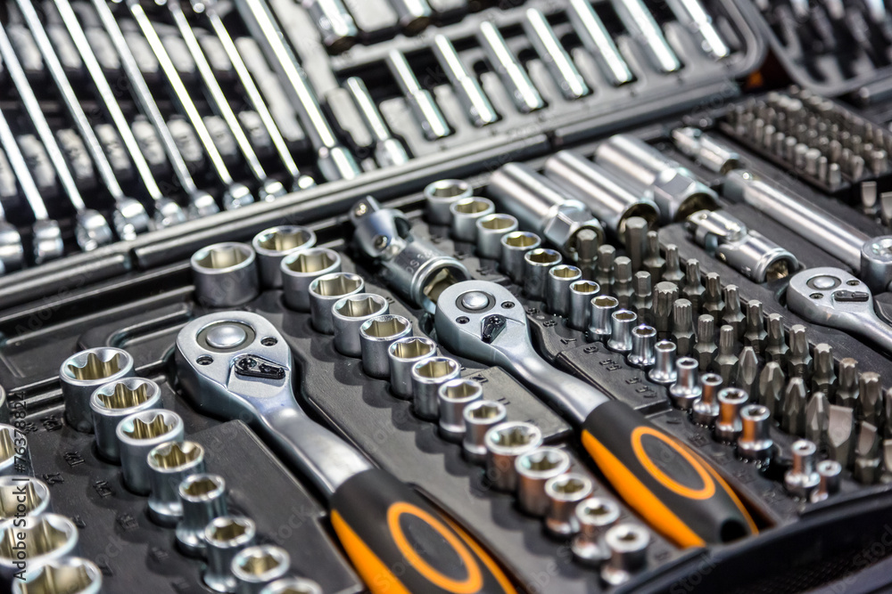 Fototapeta premium Industrial kit tools closeup