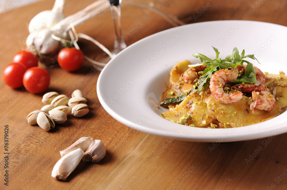 Ravioli and shrimp Ravioli and shrimp