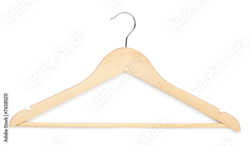 Wooden hanger white background