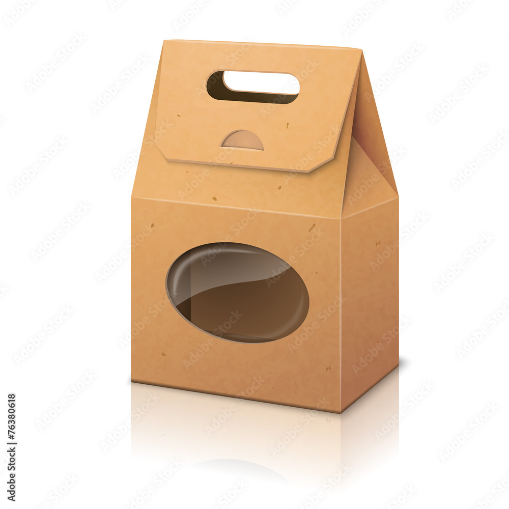 Blank realistic craft paper packaging bag with handle and Blank realistic craft paper packaging bag with handle and