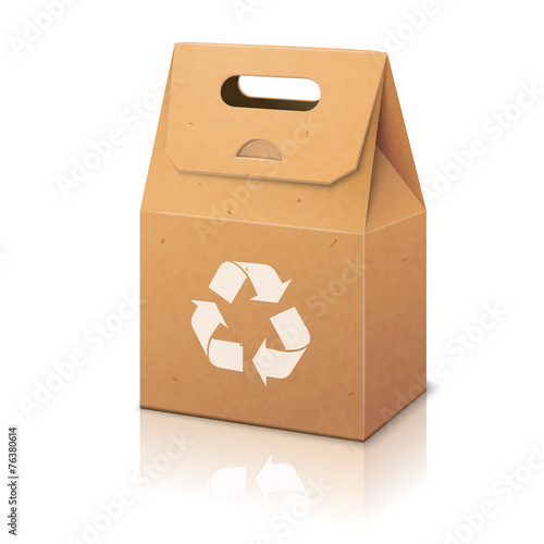 Blank white paper ecologic craft packaging bag with recycle sign