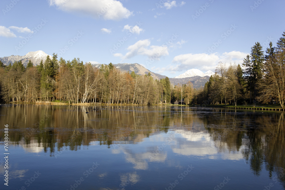 Alpine lake reflection
