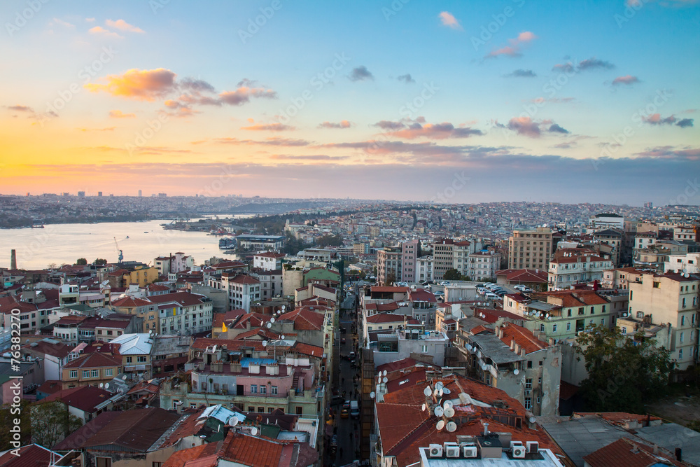 Istanbul, sunset view from Galata tower