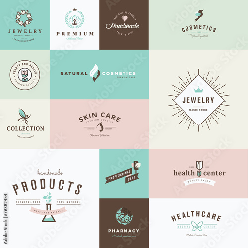 Set of flat design icons for beauty and cosmetics
