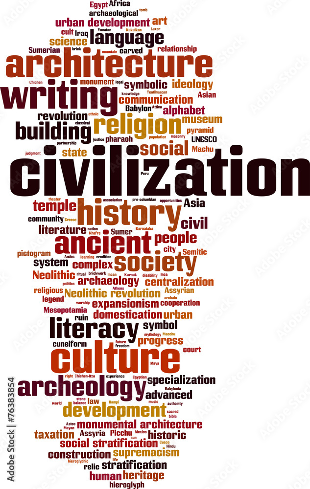 Civilization word cloud concept. Vector illustration