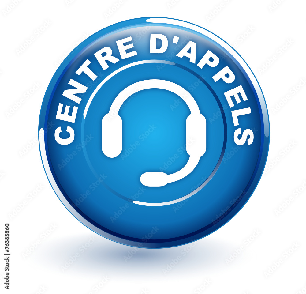 centre d'appels sur bouton bleu