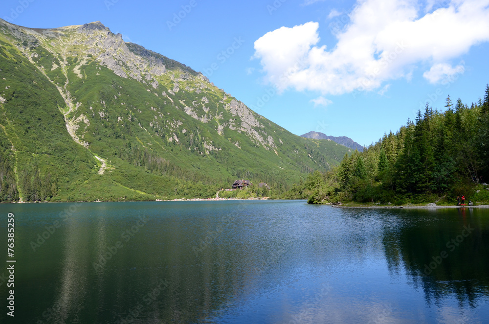 Fototapeta premium Lake in mountains (Morskie Oko in Tatras, Poland)