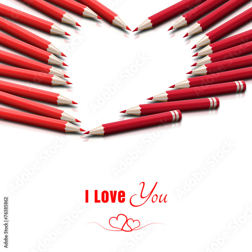 Miłosna kartka walentynkowa z napisem 'I Love You'
