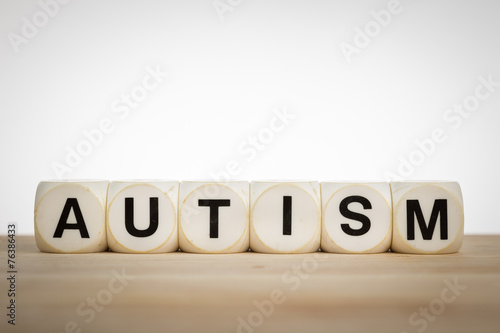 Term Autism spelled out with toy dice