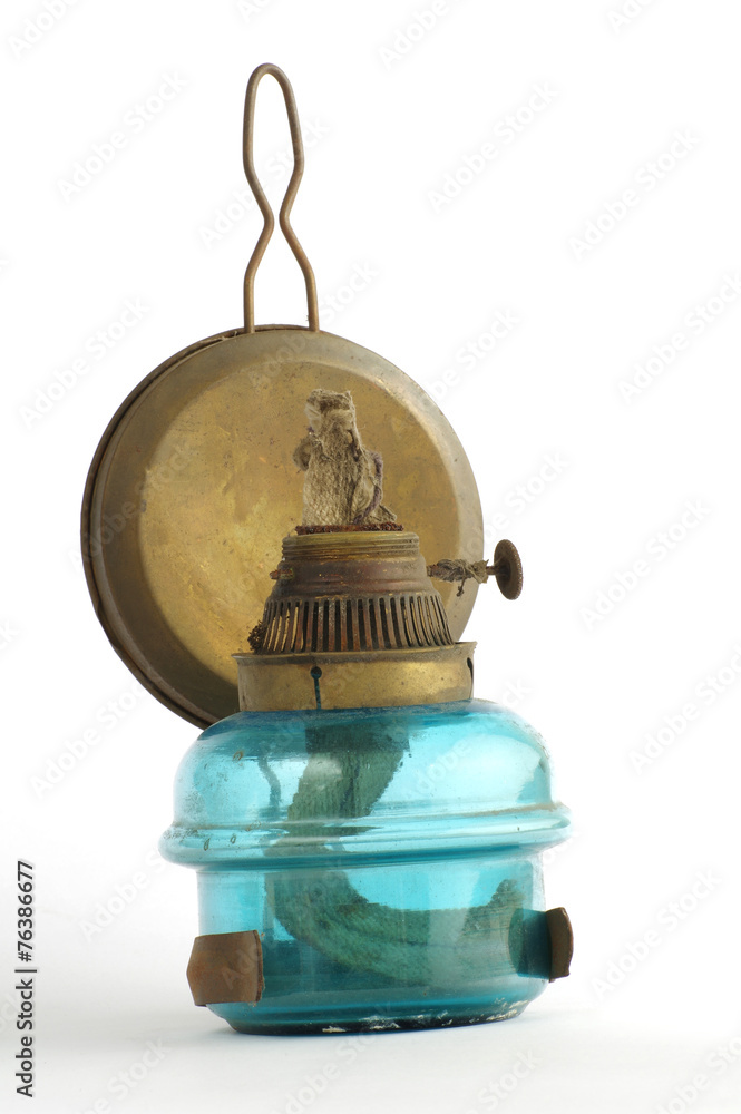Naklejka premium kerosene lamp blue 2