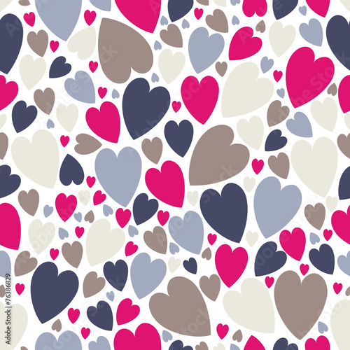 chaotic seamless pattern of hearts