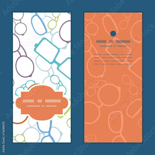Vector colorful glasses vertical frame pattern invitation
