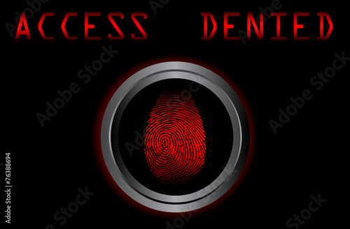 fingerprint on scanner access denied vector illustration