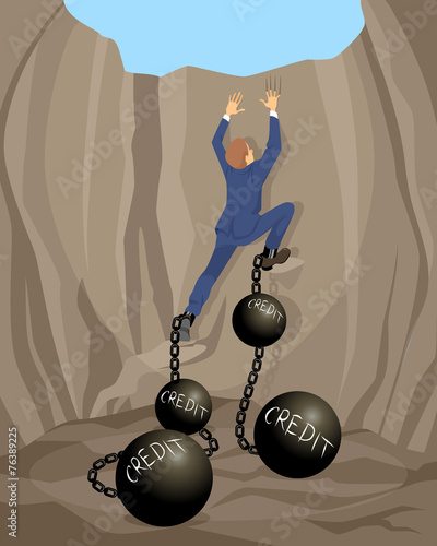 Man in debt hole