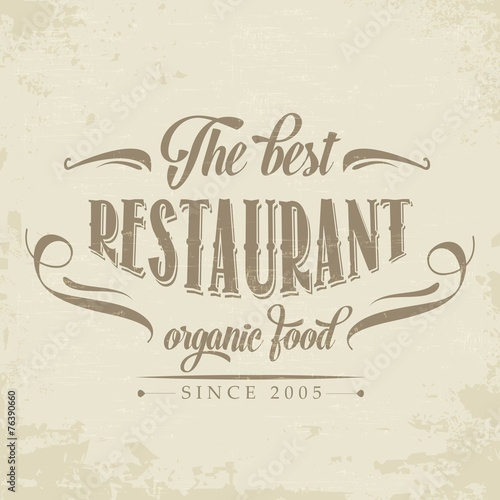 retro organic food  restaurant poster