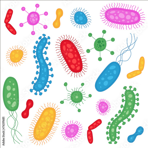 Hand Drawn Colorful Bacteria