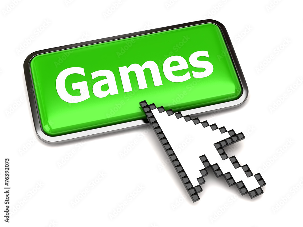 Green games button and arrow cursor Green games button and arrow cursor
