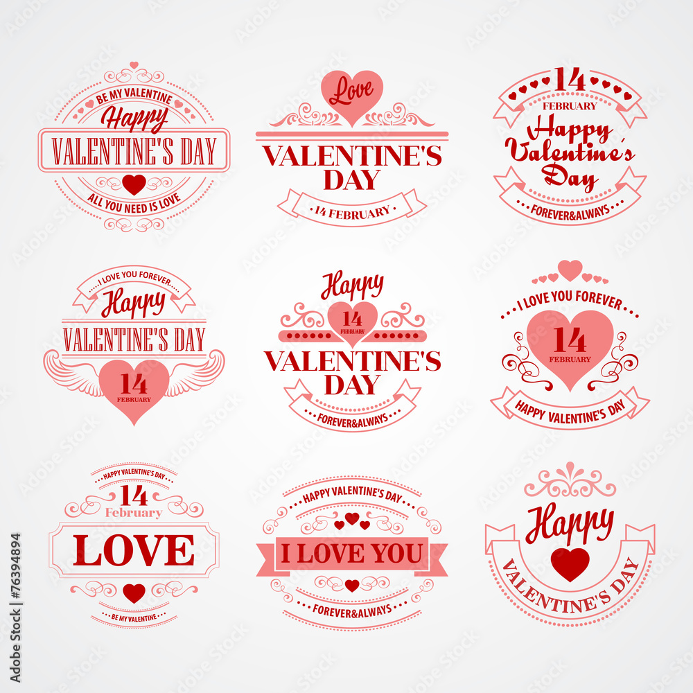 Typography Valentine's DayVector illustration