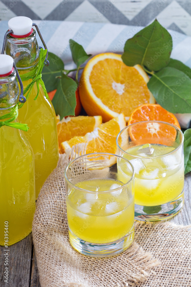 Fototapeta premium Homemade orange liqueur