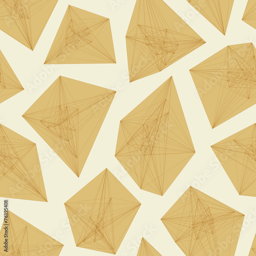 Seamless pattern of 3D asymmetric abstract objects.
