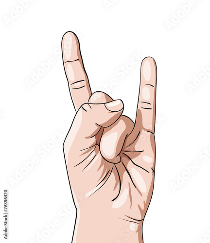 Hand in rock n roll sign