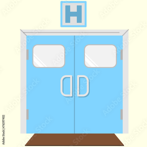 Flat color vector icon for hospital entrance