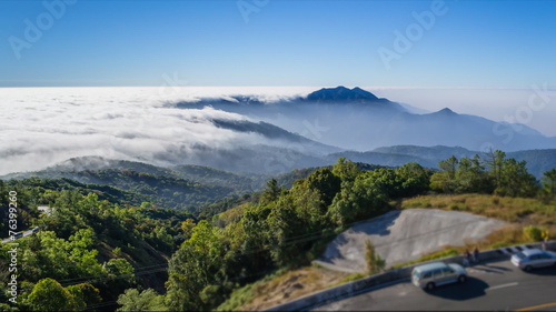Beautiful Mist Flowing On Valley Of Chiang Mai, Thailand