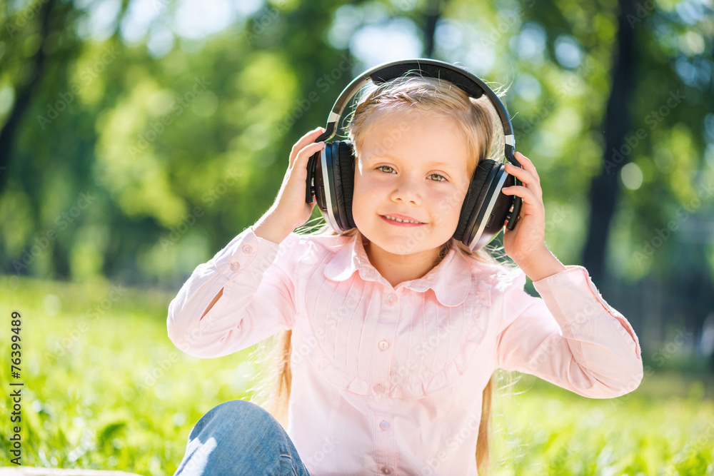 Kid relaxing in park