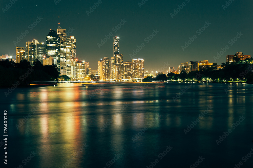 Modern Australian city at night