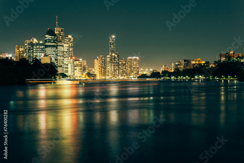 Modern Australian city at night