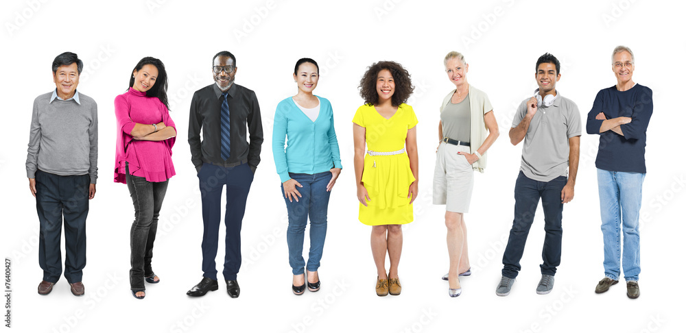 Obraz premium Casual Group Diverse People Social Variation Row Concept