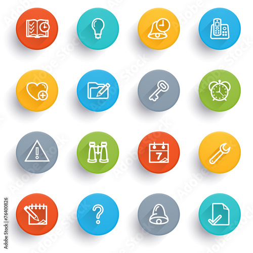 Organizer icons with color buttons.