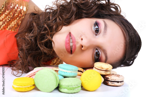 Young cute girl with tasty ...