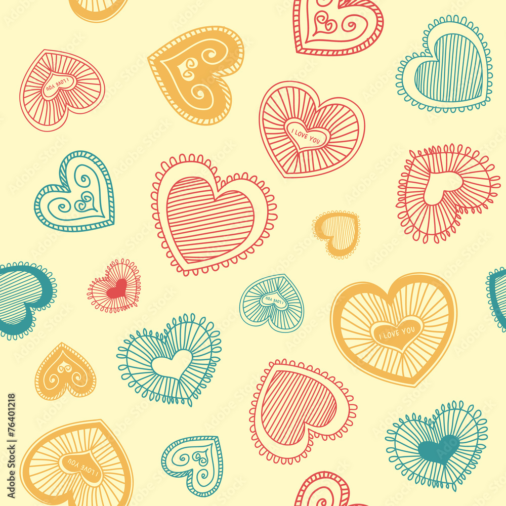 Hearts seamless pattern. Hearts seamless pattern.