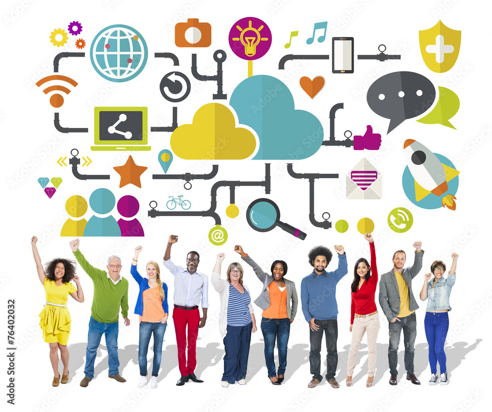 Obraz premium Social Media Social Networking Connection Data Storage Concept