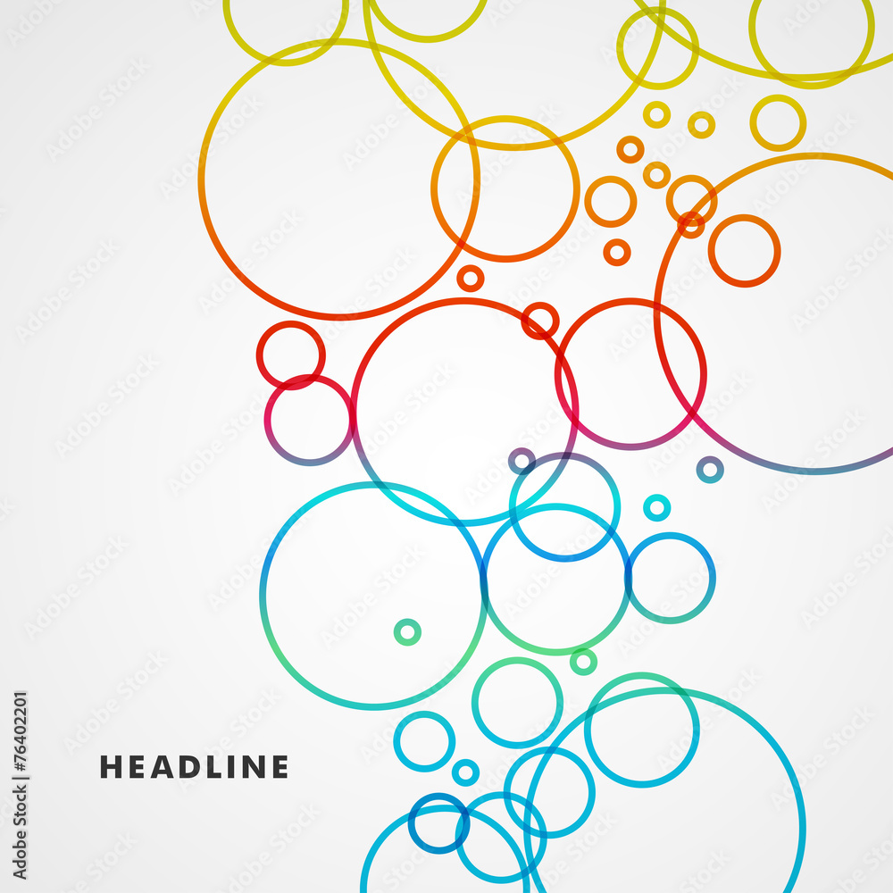 Beautiful colored circles on a light background Beautiful colored circles on a light background