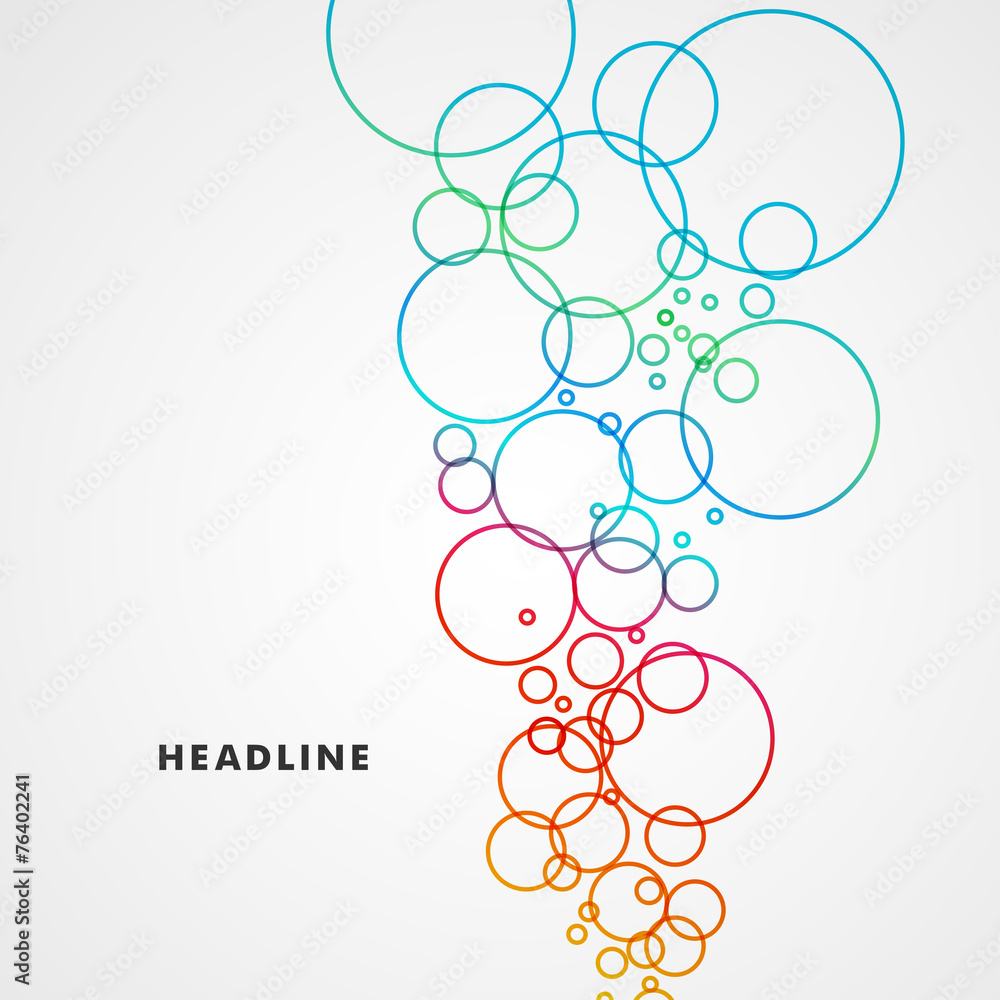 Beautiful colored circles on a light background Beautiful colored circles on a light background