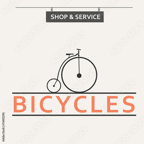 Simple flat vector images bike on the background